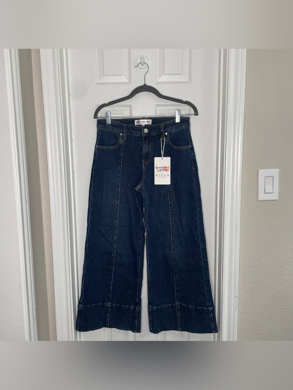 Risen x Freckled Poppy Lane Mid Rise Wide Leg Jeans Size 26 NEW - Picture 5 of 14